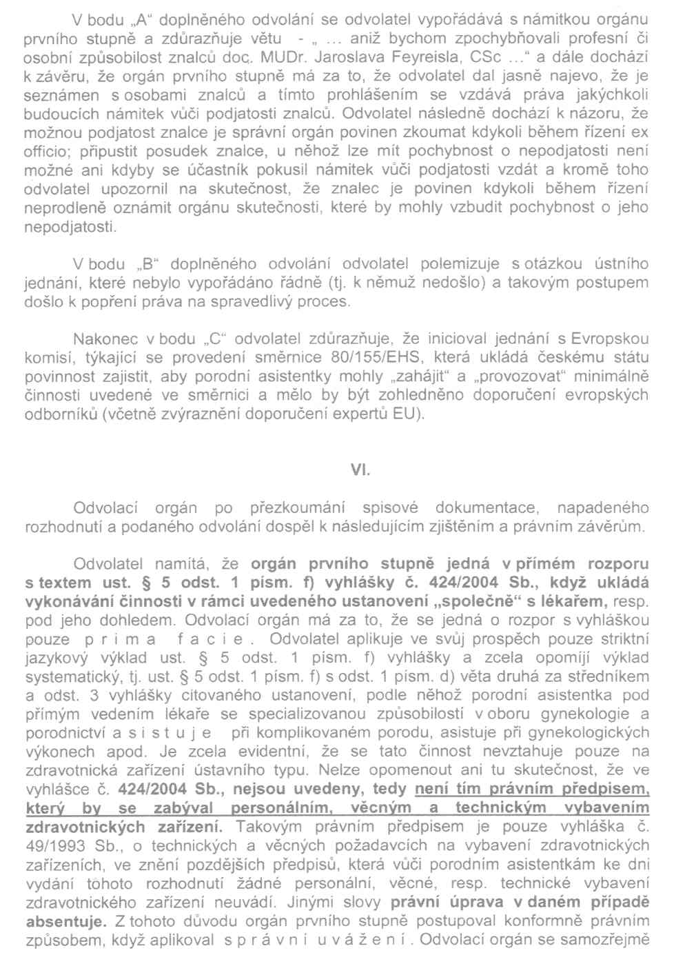 Rozhodnutí MZČR - 6. strana